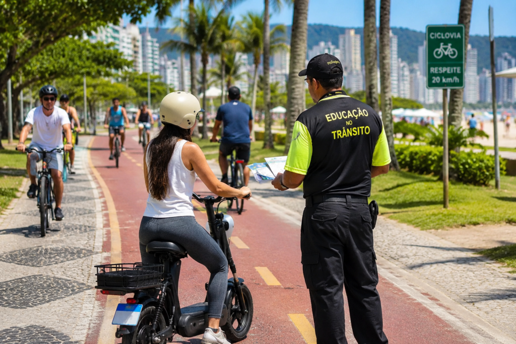 Santos intensifica fiscalização de bicicletas elétricas e ciclomotores na orla; infrações aumentam fiscalizacao bicicletas eletricas ciclovia orla santos 2026.webp
