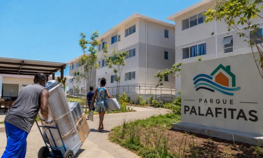 Parque Palafitas inicia nova fase com todas as famílias instaladas na Vila Gilda parque palafitas vila gilda santos