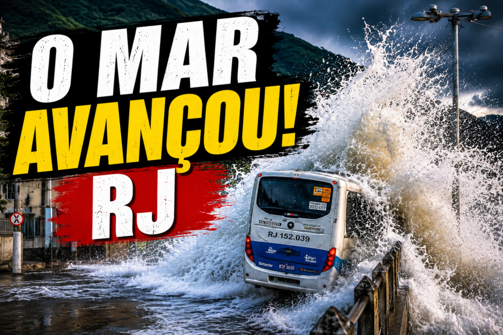 11 Cidades do Rio de Janeiro Onde o Mar Está Avançando mar avança no rio de janeiro e atinge onibus na rua