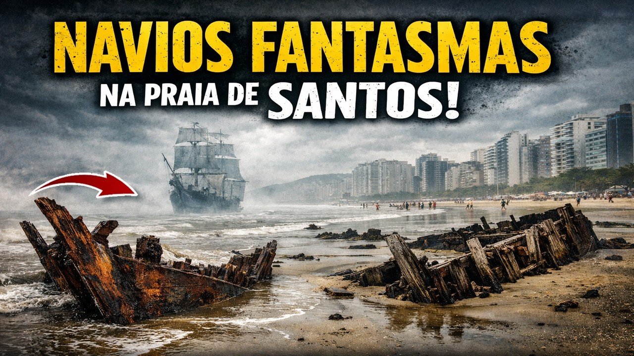 Mar recua em Santos e revela navio enterrado há mais de 120 anos Mar recua em Santos e revela navio enterrado há mais de 120 anos